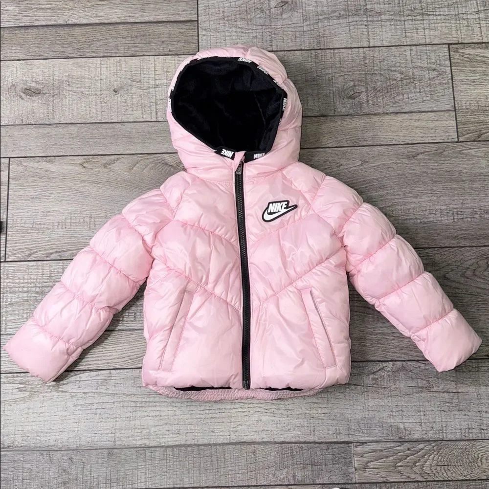 Nike Light Pink Puffer Hooded Jacket
